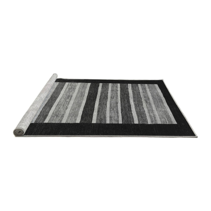Sideview of Machine Washable Abstract Gray Modern Rug, wshabs808gry