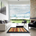 Square Abstract Bakers Brown Modern Rug in a Living Room, abs808