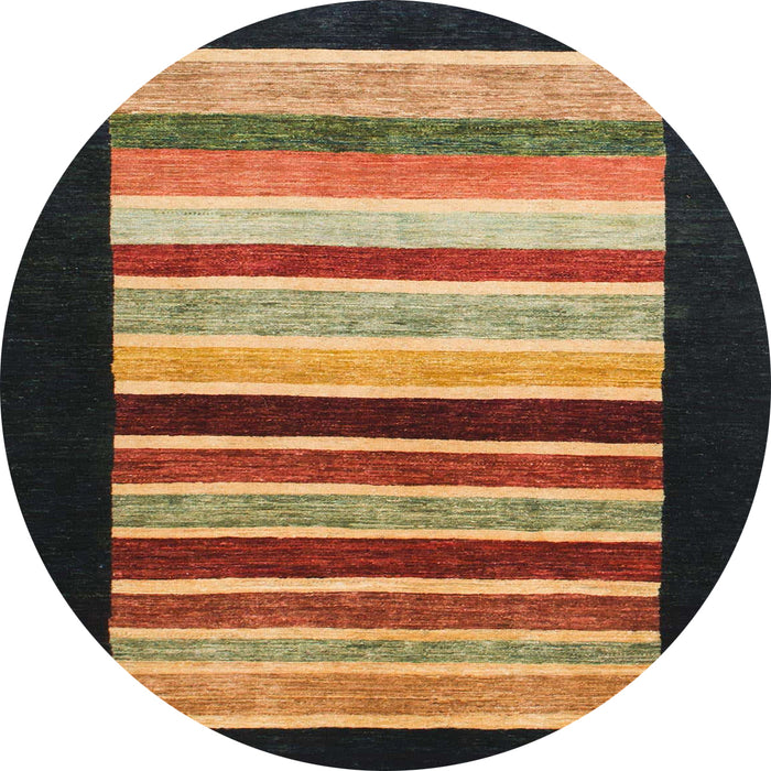 Round Machine Washable Abstract Bakers Brown Rug, wshabs808
