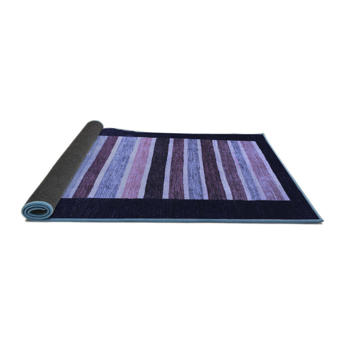 Sideview of Abstract Blue Modern Rug, abs808blu