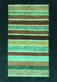 Abstract Turquoise Modern Rug, abs808turq