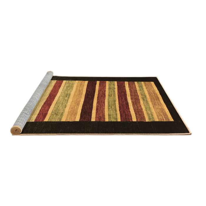 Sideview of Machine Washable Abstract Brown Modern Rug, wshabs808brn
