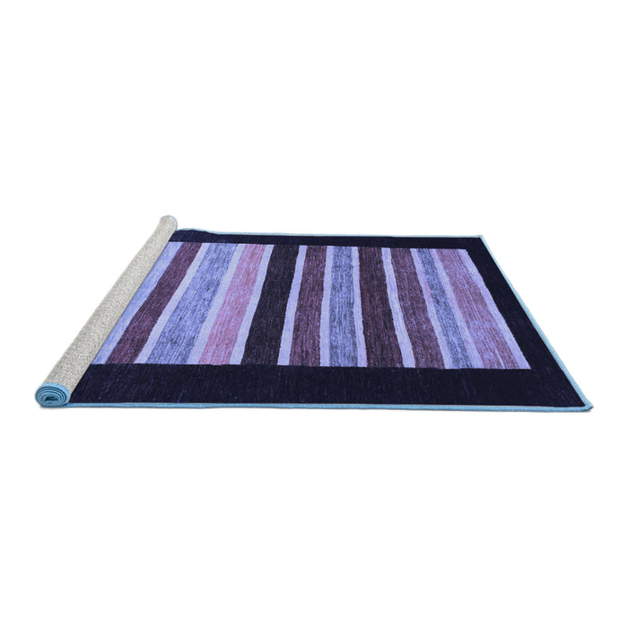 Sideview of Machine Washable Abstract Blue Modern Rug, wshabs808blu