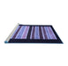 Sideview of Machine Washable Abstract Blue Modern Rug, wshabs808blu