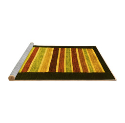 Sideview of Machine Washable Abstract Yellow Modern Rug, wshabs808yw