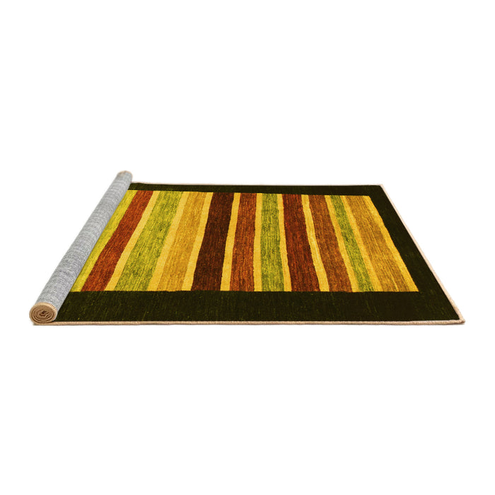 Sideview of Machine Washable Abstract Yellow Modern Rug, wshabs808yw