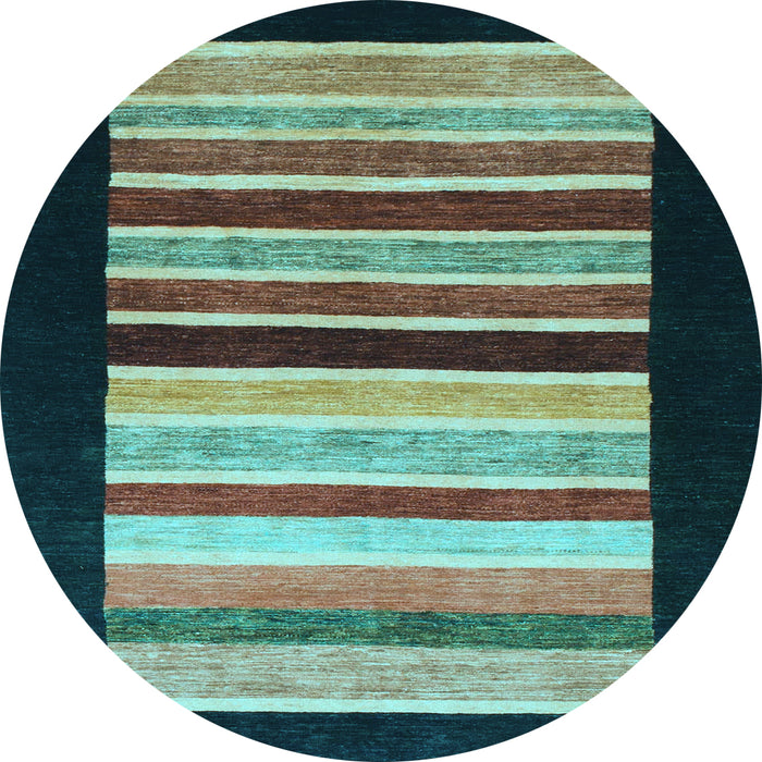 Round Machine Washable Abstract Light Blue Modern Rug, wshabs808lblu