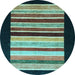 Round Machine Washable Abstract Light Blue Modern Rug, wshabs808lblu