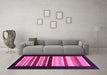 Machine Washable Abstract Pink Modern Rug in a Living Room, wshabs808pnk