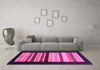 Machine Washable Abstract Pink Modern Rug, wshabs808pnk