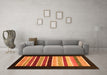 Machine Washable Abstract Orange Modern Area Rugs in a Living Room, wshabs808org