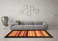 Machine Washable Abstract Orange Modern Rug, wshabs808org