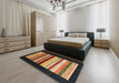 Abstract Bakers Brown Modern Rug in a Bedroom, abs808