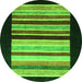 Round Machine Washable Abstract Green Modern Area Rugs, wshabs808grn