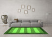 Machine Washable Abstract Green Modern Area Rugs in a Living Room,, wshabs809grn