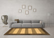 Machine Washable Abstract Brown Modern Rug in a Living Room,, wshabs809brn