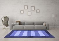 Machine Washable Abstract Blue Modern Rug, wshabs809blu