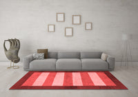 Machine Washable Abstract Red Modern Rug, wshabs809red