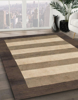 Machine Washable Abstract Brown Sugar Brown Rug in a Family Room, wshabs809