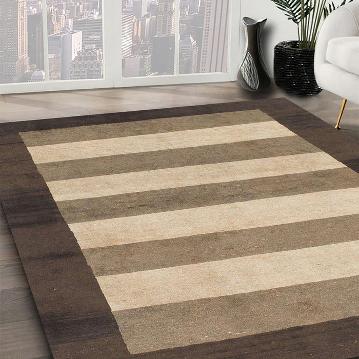 Machine Washable Abstract Brown Sugar Brown Rug in a Family Room, wshabs809