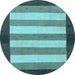 Round Abstract Light Blue Modern Rug, abs809lblu