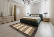 Abstract Brown Modern Rug in a Bedroom, abs809