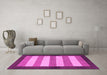 Machine Washable Abstract Pink Modern Rug in a Living Room, wshabs809pnk