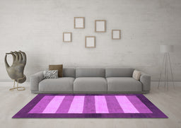 Machine Washable Abstract Purple Modern Area Rugs in a Living Room, wshabs809pur
