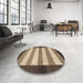 Round Abstract Brown Modern Rug in a Office, abs809