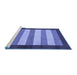 Sideview of Machine Washable Abstract Blue Modern Rug, wshabs809blu