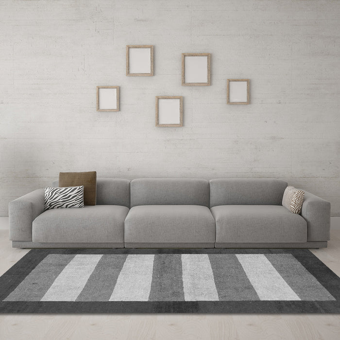 Machine Washable Abstract Gray Modern Rug in a Living Room,, wshabs809gry