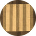 Round Abstract Brown Modern Rug, abs809brn