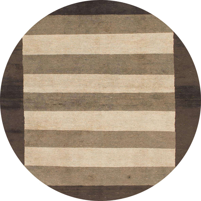Round Machine Washable Abstract Brown Sugar Brown Rug, wshabs809