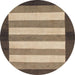 Round Abstract Brown Modern Rug, abs809