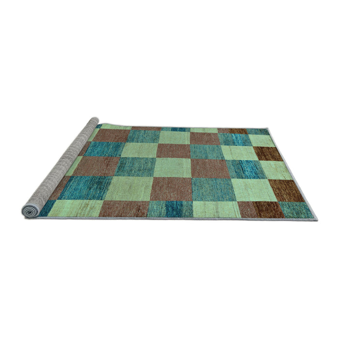 Sideview of Machine Washable Checkered Light Blue Modern Rug, wshabs80lblu