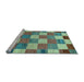 Sideview of Machine Washable Checkered Light Blue Modern Rug, wshabs80lblu