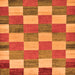 Square Checkered Orange Modern Rug, abs80org