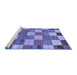 Sideview of Machine Washable Checkered Blue Modern Rug, wshabs80blu