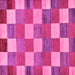 Square Machine Washable Checkered Pink Modern Rug, wshabs80pnk