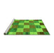 Sideview of Machine Washable Checkered Green Modern Area Rugs, wshabs80grn