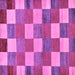 Square Machine Washable Checkered Purple Modern Area Rugs, wshabs80pur