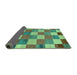 Sideview of Checkered Turquoise Modern Rug, abs80turq