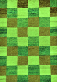 Checkered Green Modern Rug, abs80grn