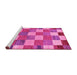 Sideview of Machine Washable Checkered Pink Modern Rug, wshabs80pnk