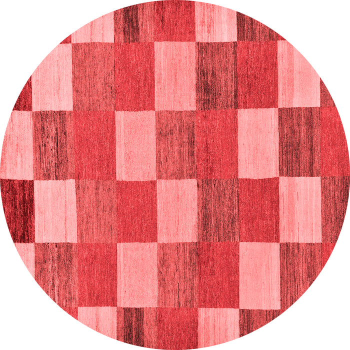 Machine Washable Checkered Red Modern Rug, wshabs80red