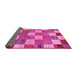 Sideview of Checkered Pink Modern Rug, abs80pnk