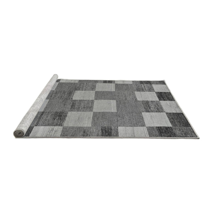 Sideview of Machine Washable Checkered Gray Modern Rug, wshabs80gry