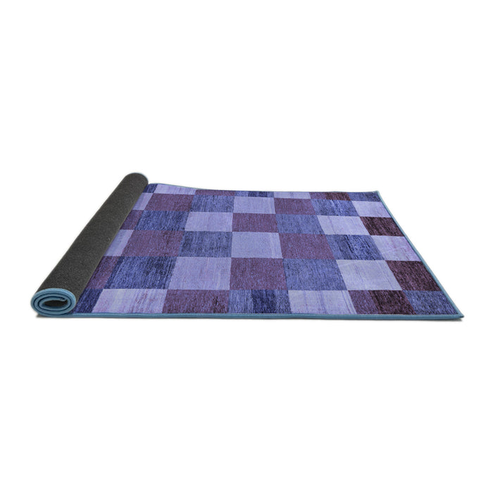 Sideview of Checkered Blue Modern Rug, abs80blu