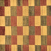 Square Machine Washable Checkered Brown Modern Rug, wshabs80brn