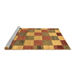 Sideview of Machine Washable Checkered Brown Modern Rug, wshabs80brn